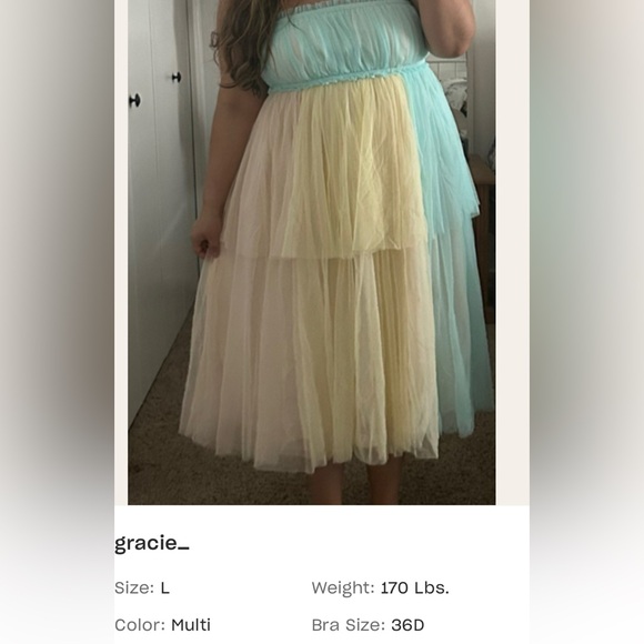 Anthropologie Pernille Rosenkilde Strapless Pastel Tulle Dress Large NWOT - Picture 4 of 10